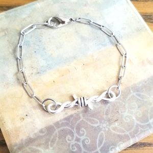 Unisex Barbed Wire Bracelet Paperclip Chain Bracelet Mens Women's Jewelry